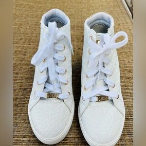 Guess white wedge sneakers. Size 9 1/2